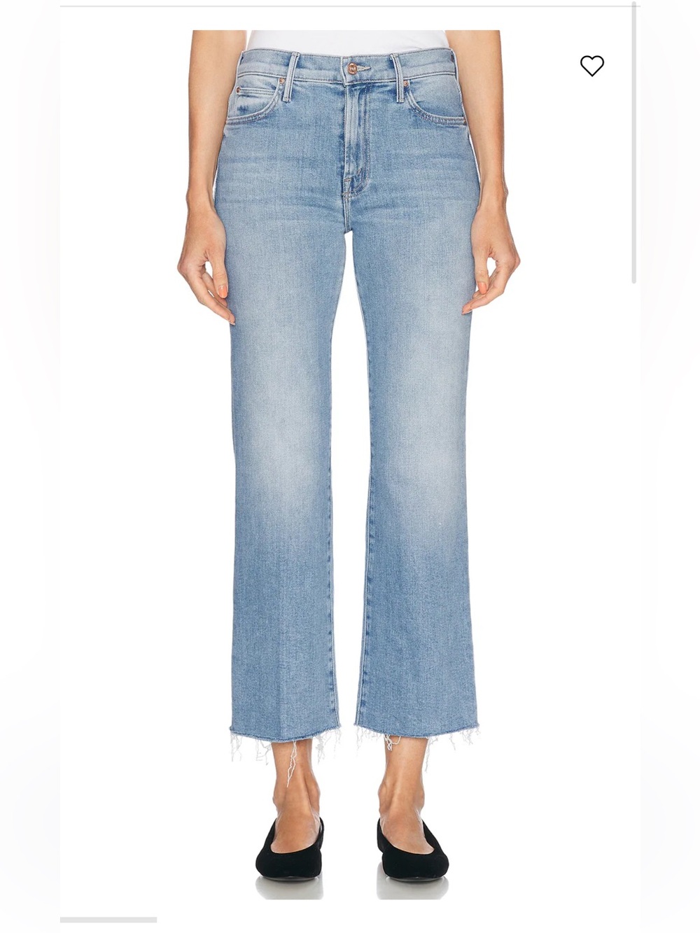 NWT MOTHER Kick It Ankle Fray, Blue Straight-Leg Jeans